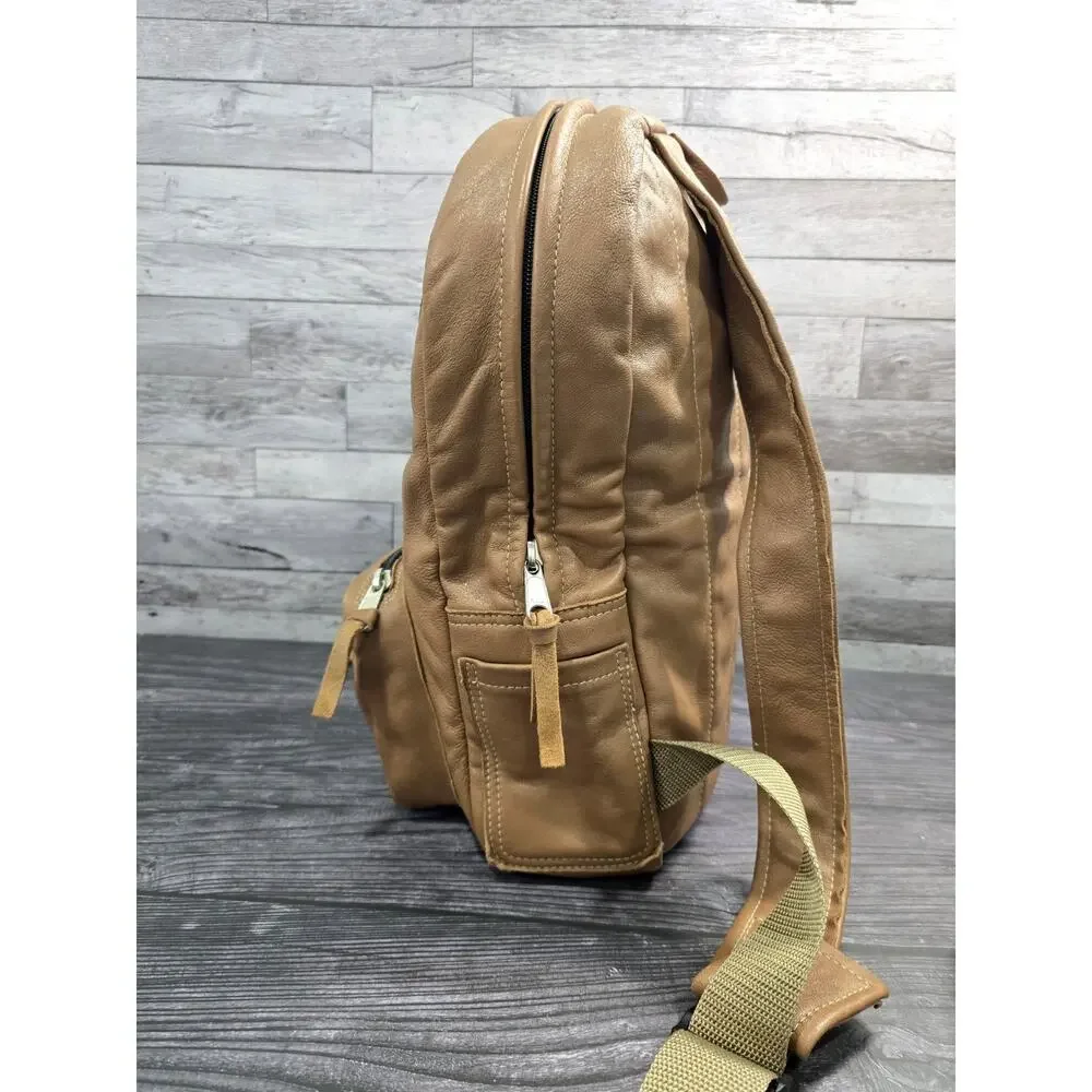 Custom One-of-a-Kind Triumph Moto & Auto Leather Backpack - Vintage Badges